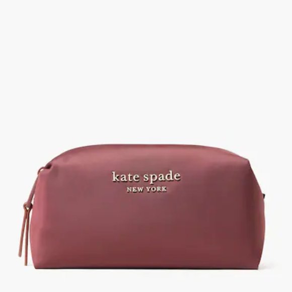 Kate Spade Everything Puffy Merlot Medium Cosmetic Case - Picture 3 of 10
